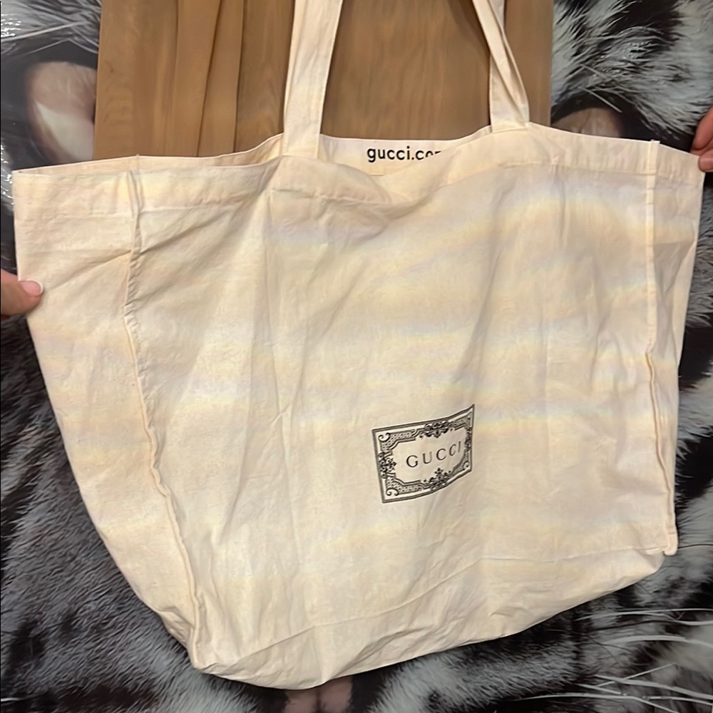 Gucci Beige Canvas Tote Bag